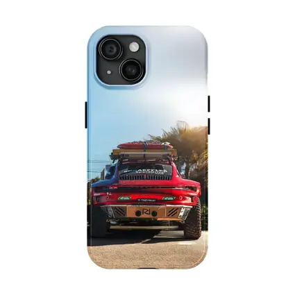 Porsche 911 Safari Red Palm Trees Beach