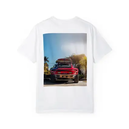 Porsche 911 Safari Red Palm Trees Beach