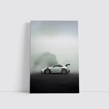 Porsche 911 GT3 RS White Foggy Road