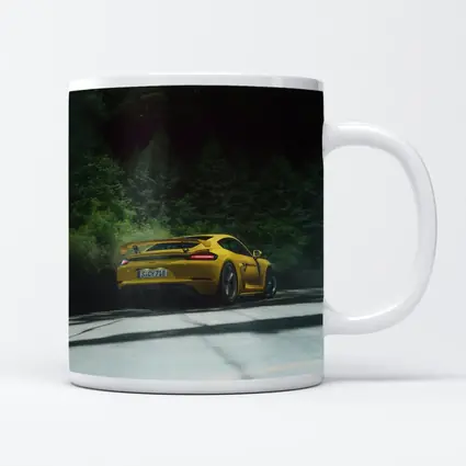 Porsche Cayman GT4 Yellow Forest Road