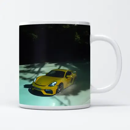 Porsche Cayman GT4 Yellow On Track