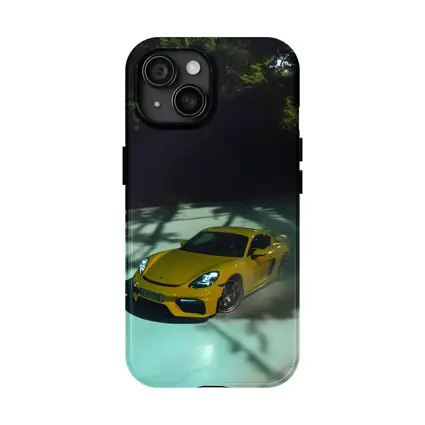 Porsche Cayman GT4 Yellow On Track