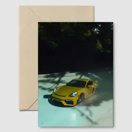 Porsche Cayman GT4 Yellow On Track