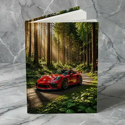 Red Porsche 911 GT3 Forest Sunlight