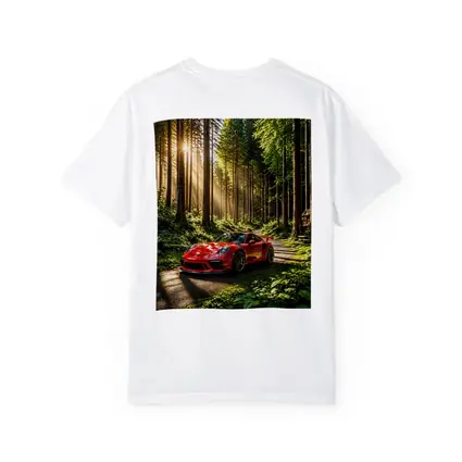 Red Porsche 911 GT3 Forest Sunlight
