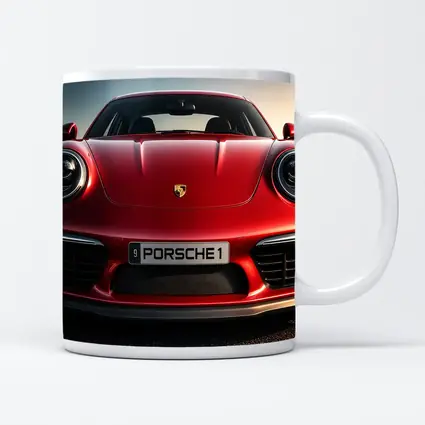 Red Porsche 911 Front View Dramatic Sky
