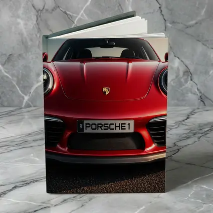 Red Porsche 911 Front View Dramatic Sky