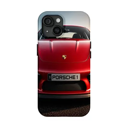 Red Porsche 911 Front View Dramatic Sky