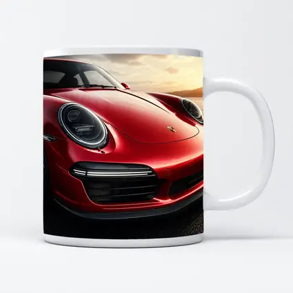 Red Porsche 911 Front Close Up Sunset