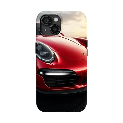 Red Porsche 911 Front Close Up Sunset