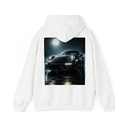 Porsche 911 Black Rain Moonlit Night