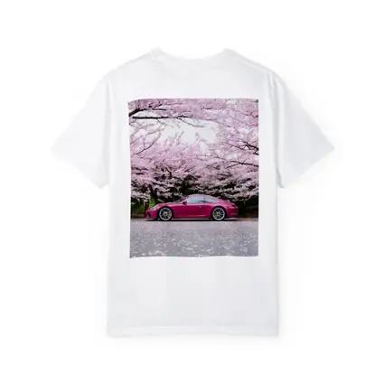 Porsche 911 Pink Under Cherry Blossom Trees