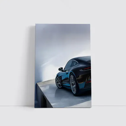 Porsche 911 Dark Blue Parking Lot Rear