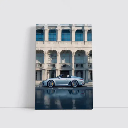 Porsche 911 Speedster Silver Classic Architecture Background