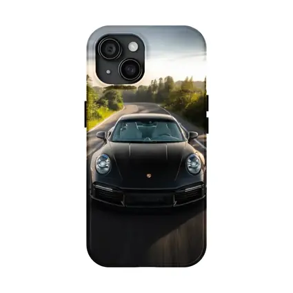Black Porsche 911 Driving Open Road