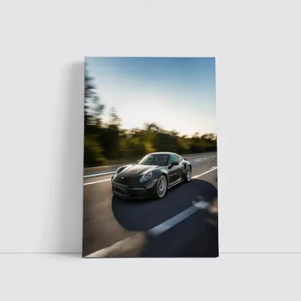 Porsche 911 Turbo Black Speed Highway Drive