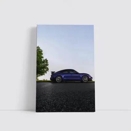 Porsche Taycan Blue Side Profile Road