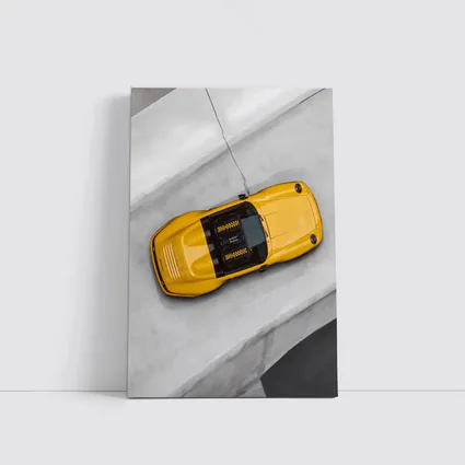 Porsche 911 Speedster Yellow Aerial Concrete