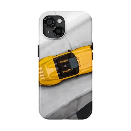 Porsche 911 Speedster Yellow Aerial Concrete