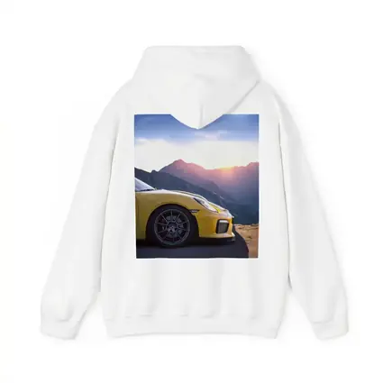 Yellow Porsche 911 GT2 Mountain Sunset