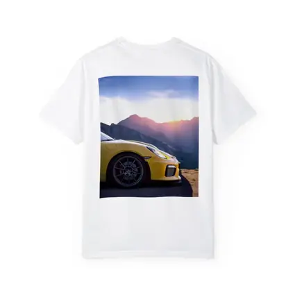 Yellow Porsche 911 GT2 Mountain Sunset