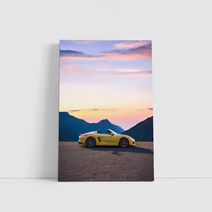 Porsche Boxster Spyder Yellow Mountain Sunset