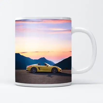 Porsche Boxster Spyder Yellow Mountain Sunset