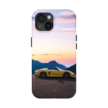 Porsche Boxster Spyder Yellow Mountain Sunset