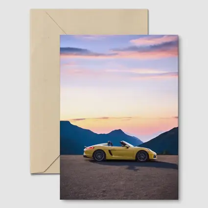 Porsche Boxster Spyder Yellow Mountain Sunset