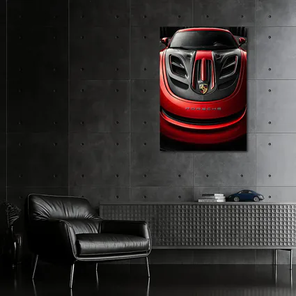 Porsche 911 Red Carbon Hood Close Up
