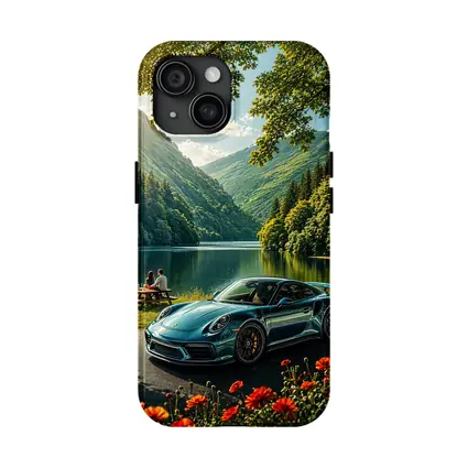 Porsche 911 Turbo S Mountain Lake Scene