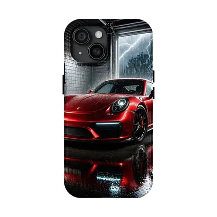 Red Porsche 911 GT2 RS Rain Storm