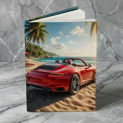 Red Porsche 911 Parked On Tropical Beach