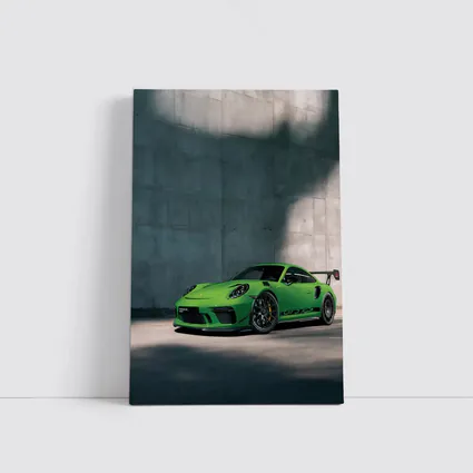 Porsche 911 GT3 RS Green Concrete Wall