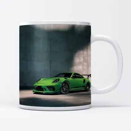 Porsche 911 GT3 RS Green Concrete Wall