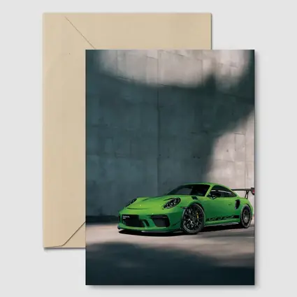 Porsche 911 GT3 RS Green Concrete Wall