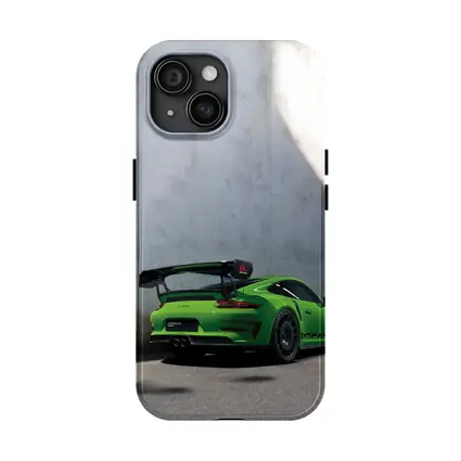 Porsche 911 GT3 RS Green Concrete Wall