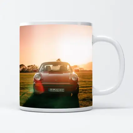 Porsche 911 Classic Red Sunset Field