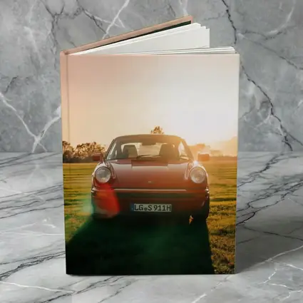 Porsche 911 Classic Red Sunset Field