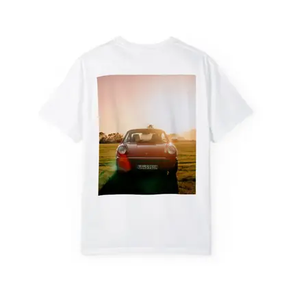 Porsche 911 Classic Red Sunset Field