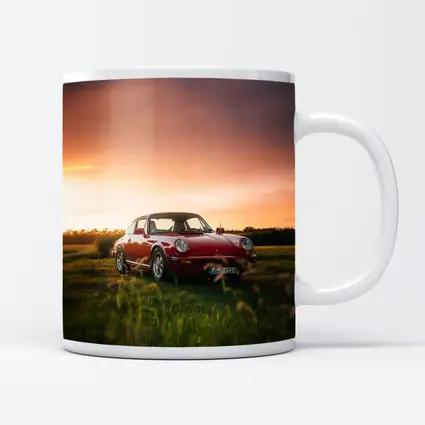 Classic Porsche 911 Red Sunset Field