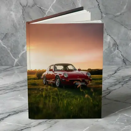 Classic Porsche 911 Red Sunset Field