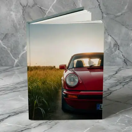 Red Porsche 911 Classic Field Sunset