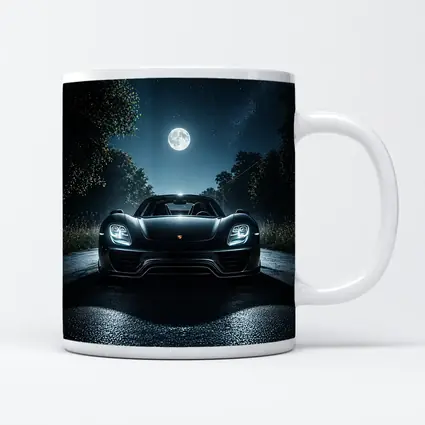 Porsche 918 Spyder Night Road Moon