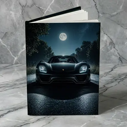 Porsche 918 Spyder Night Road Moon