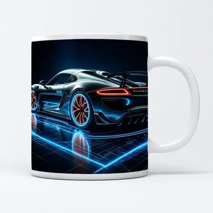 Porsche 918 Spyder Neon Dark Background