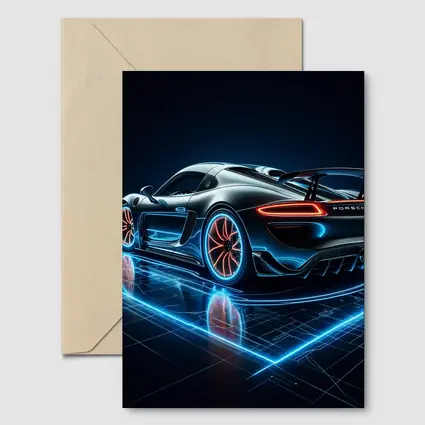 Porsche 918 Spyder Neon Dark Background