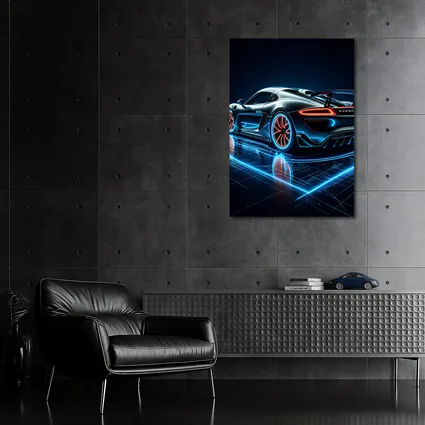 Porsche 918 Spyder Neon Dark Background