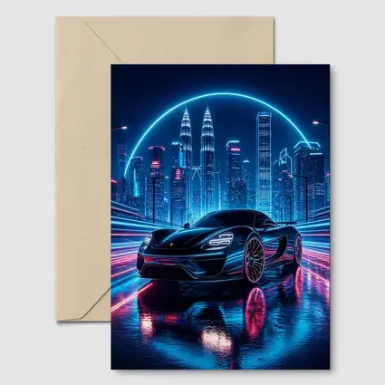 Porsche 918 Spyder Neon City Night