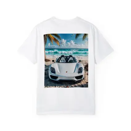 Porsche 918 Spyder White Beach Scene